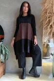 Agata Longline Split Side Knit Chocolate